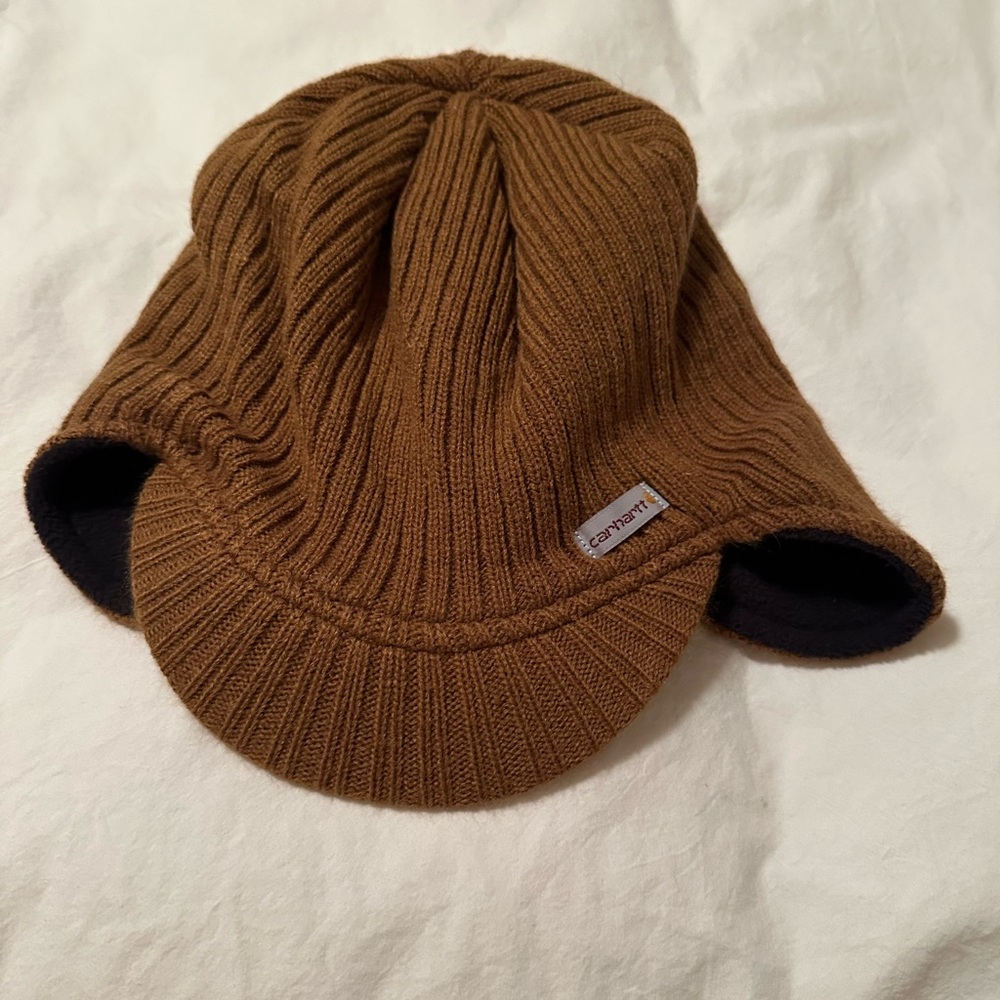 Carhartt Fleece-Lined Winter Visor w/Ear Covers. One-Size Fits Most.